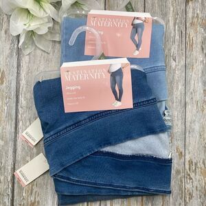 Women's Maternity Blue Denim Stretch Jeggings Pants  Jeans 2-Pack Size XL